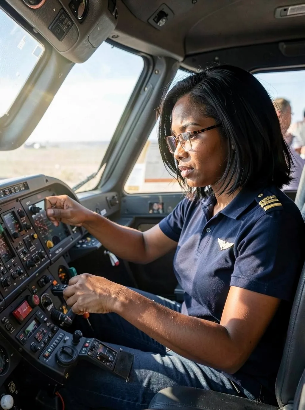 Woke up early, caught a sunrise flight out of Windhoek. The cockpit's quietest moment is when you're just waiting for th