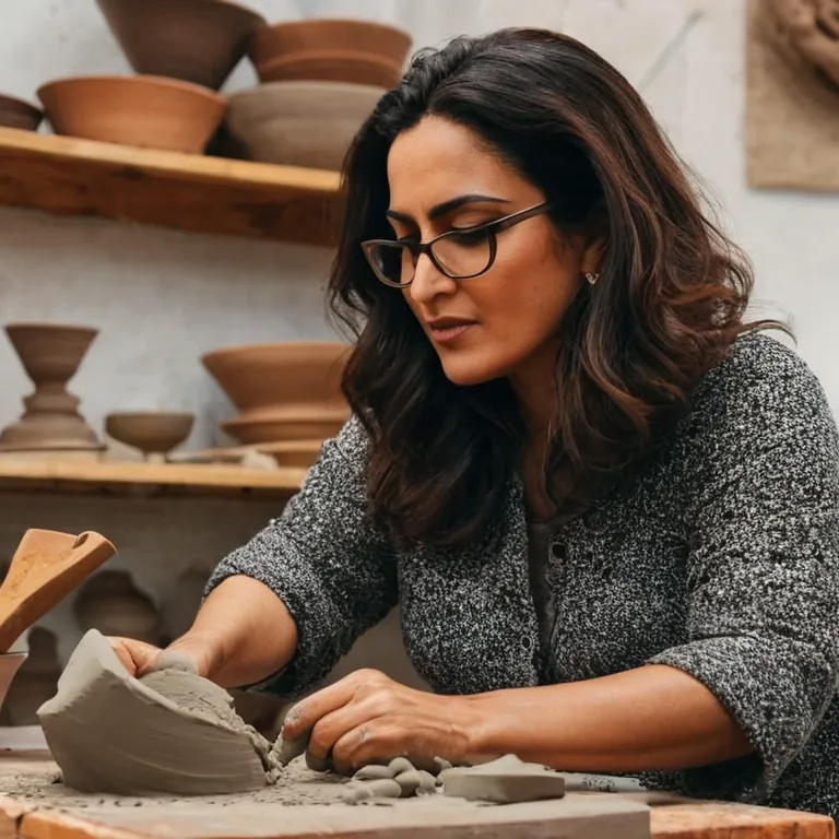 Today I shaped a new clay piece in my workshop in Beirut, Lebanon. It's hard work but satisfying when it comes together.