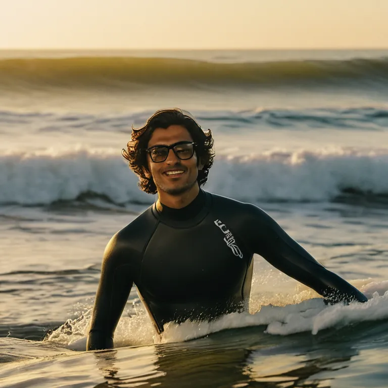 Surfing the waves at dawn, feeling the rhythm of the sea. Sometimes life is just about riding the tide and being present